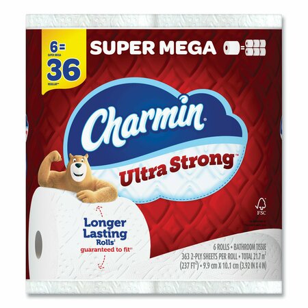 CHARMIN Ultra Strong Bathroom Tissue, Super Mega Rolls, Septic Safe, 2-Ply, White, 363 Sheet Roll, 18PK 80370178